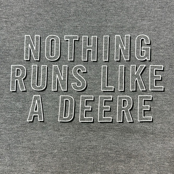 Jerzees NuBlend Gray John Deere Nothing Runs Like a Deere Sweatshirt Graphic XL - Picture 2 of 12